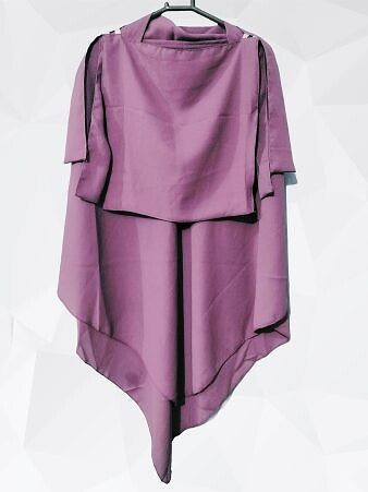 Single Layer Khimar with Niqab Ready to Wear - Dirty Purple