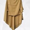 Single Layer Khimar with Niqab Ready to Wear - Golden Single Layer Khimar with Niqab Ready to Wear - Golden
