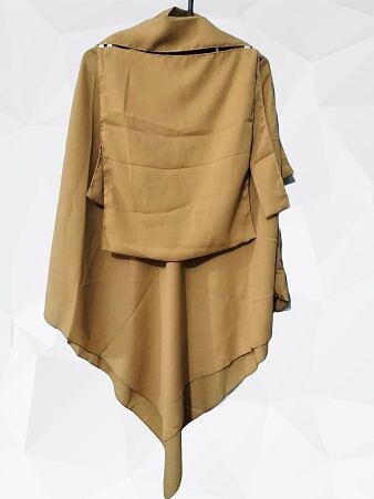 Single Layer Khimar with Niqab Ready to Wear - Golden Single Layer Khimar with Niqab Ready to Wear - Golden