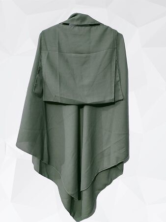 Single Layer Khimar with Niqab Ready to Wear - Moss Green