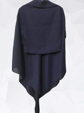 Single Layer Khimar with Niqab Ready to Wear - Navy Blue