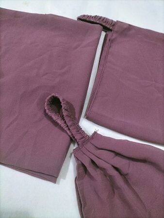 Plain Three Piece Matching Hijab Set - Lilac