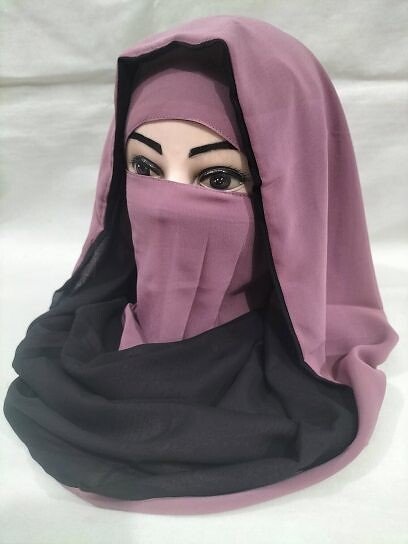 Reversible Niqab Ready To Wear - Mauve