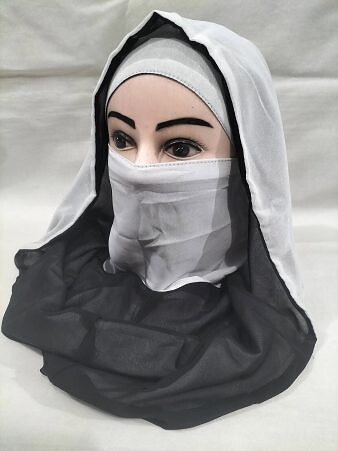 Reversible Niqab Ready To Wear - Silver