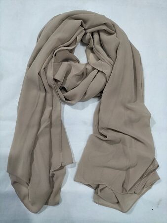 Plain Maxi Chiffon Scarf - Coffee