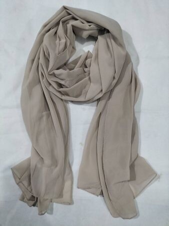 Plain Maxi Chiffon Scarf - Nude