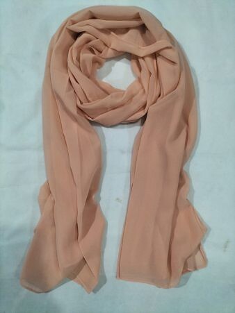 Plain Maxi Chiffon Scarf - Peach