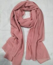 Plain Maxi Chiffon Scarf - Peachy Pink