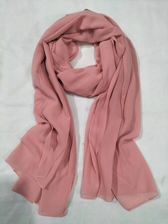Plain Maxi Chiffon Scarf - Peachy Pink