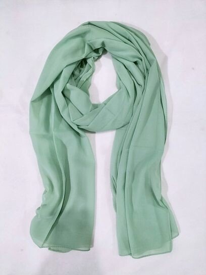 Plain Maxi Chiffon Scarf - Pista Green