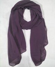 Plain Maxi Chiffon Scarf - Eggplant