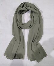 Plain Maxi Chiffon Scarf - Mehndi Green