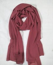 Plain Maxi Chiffon Scarf - Rust Red