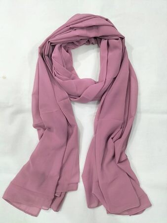 Plain Maxi Chiffon Scarf - Tea Pink