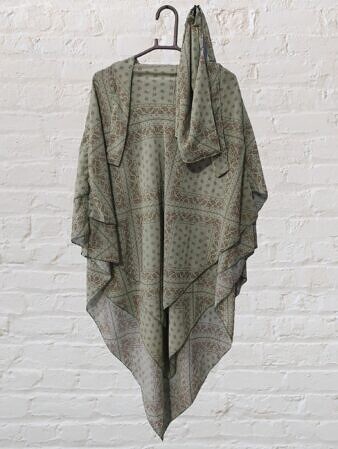 Three Layer Khimar with Niqab Ready to Wear - Print 10