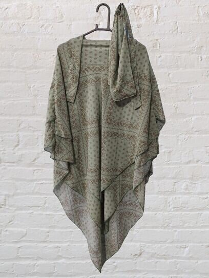 Three Layer Khimar with Niqab Ready to Wear - Print 10