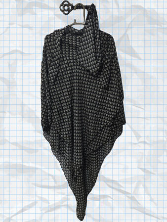 Three Layer Khimar with Niqab Ready to Wear - Print 2