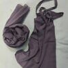 Plain Matching Hijab Set with Half Niqab - Dirty Purple