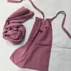 Plain Matching Hijab Set with Half Niqab - Mauve