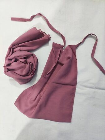 Plain Matching Hijab Set with Half Niqab - Mauve