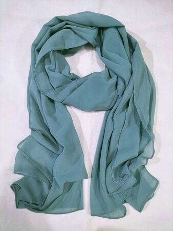 Plain Maxi Chiffon Scarf - Mint