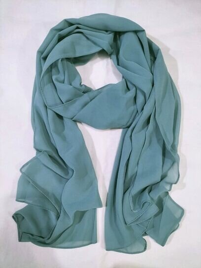 Plain Maxi Chiffon Scarf - Mint