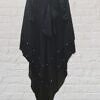 Three Layer Khimar with Niqab - Black with Crown and Pearls