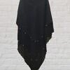 Three Layer Khimar with Niqab - Black with Crown and Pearls Three Layer Khimar with Niqab - Black with Crown and Pearls