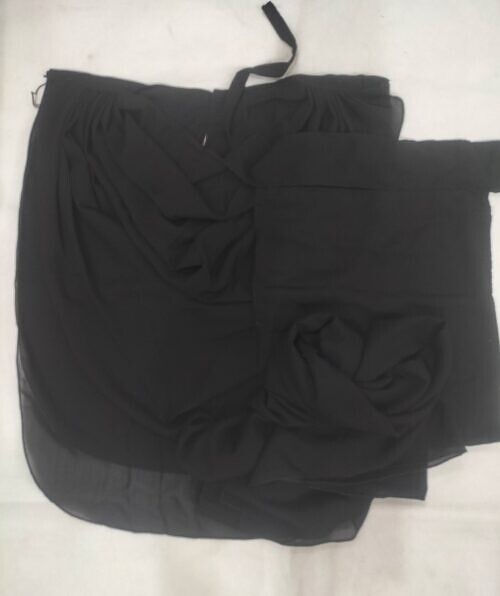 saudi niqab square set with extension black