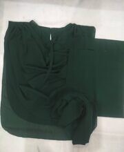 Saudi Niqab Square Set with Extension - Bottle Green