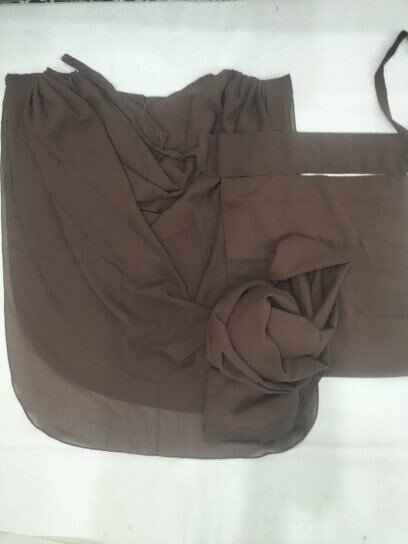 Saudi Niqab Square Set with Extension - Brown Saudi Niqab Square Set with Extension - Brown