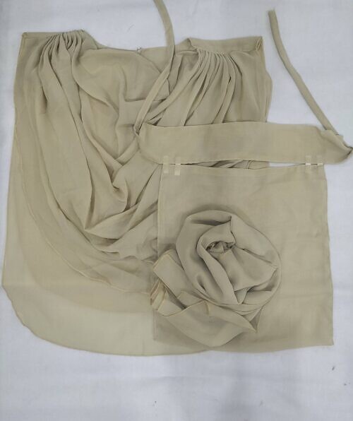 saudi niqab square set with extension fawn