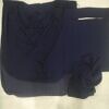 Saudi Niqab Square Set with Extension - Navy Blue