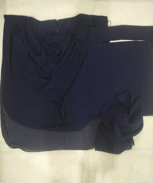 saudi niqab square set with extension navy blue