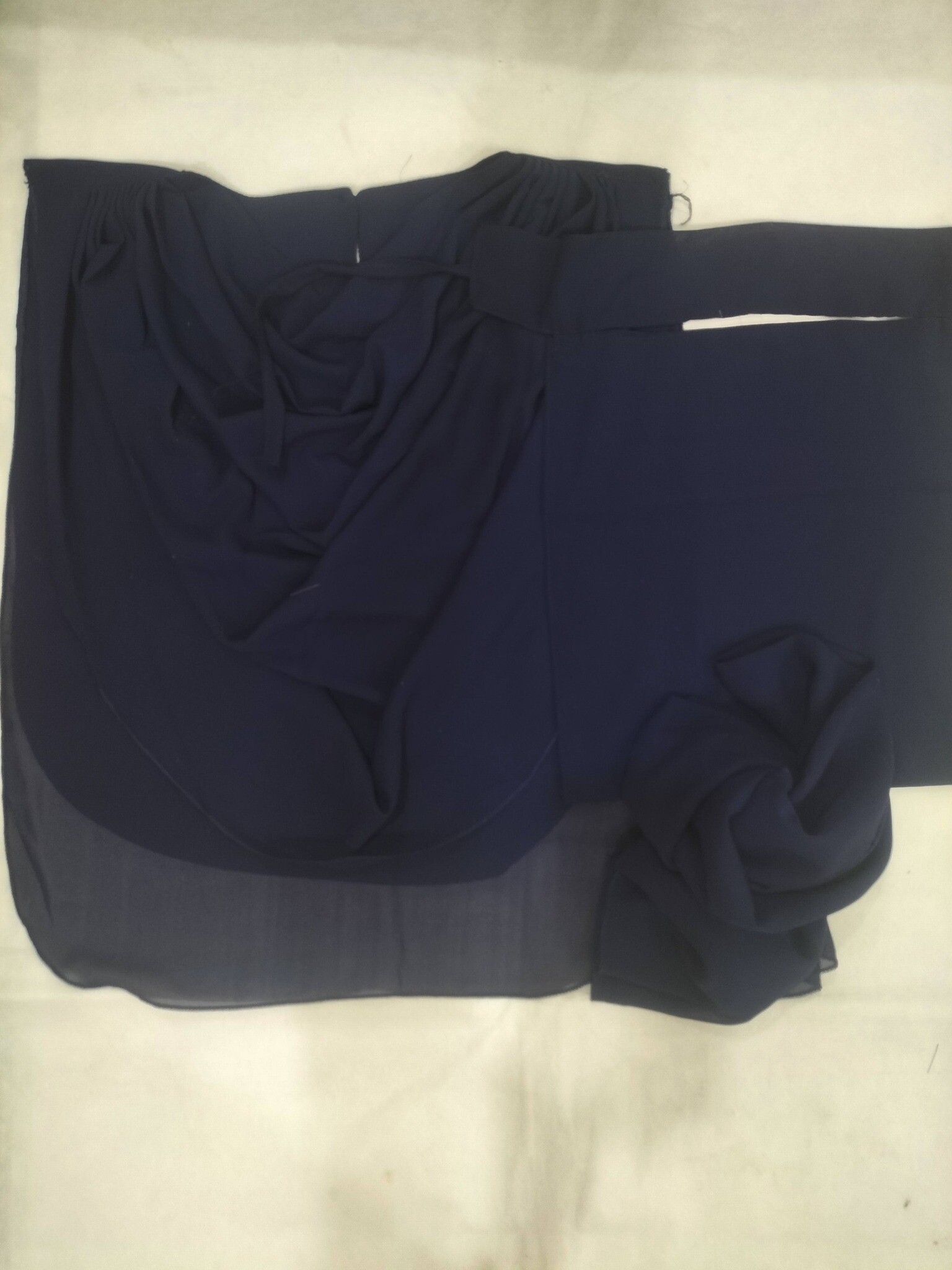 Saudi Niqab Square Set with Extension – Navy Blue