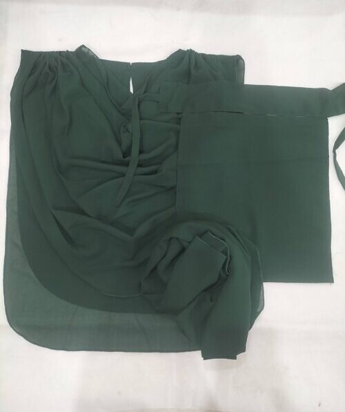 saudi niqab square set with extension sea green color