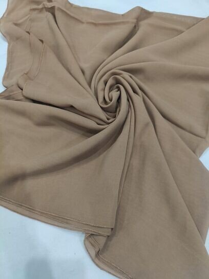 Chiffon Square Scarf - Coffee