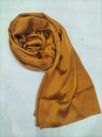 Crinkle Silk Scarf - Mustard Crinkle Silk Scarf - Mustard
