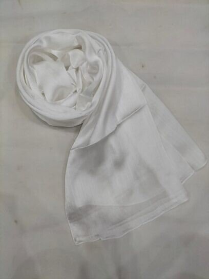 Crinkle Silk Scarf - Off-white Crinkle Silk Scarf - Off-white