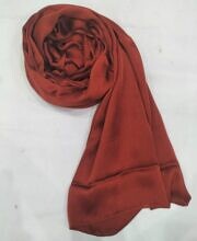 Crinkle Silk Scarf - Rust